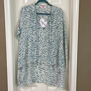 NWT BuddyLove Winnie Zebra light blue print top